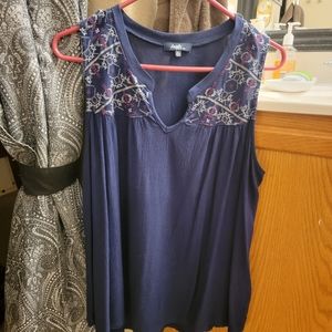 Angels tank top with embroidery